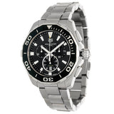 Tag Heuer Aquaracer Quartz Chronograph Black Dial Silver Steel Strap Watch for Men - CAY111A.BA0927 Buy Now By Tag Heuer