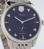 Gucci G Timeless Automatic Black Dial Silver Steel Strap Watch For Men - YA126353 Buy Now By Gucci