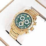 Versace V-Ray Chronograph Quartz Green Dial Gold Steel Strap Watch For Men - VE2I00621 Buy Now By Versace