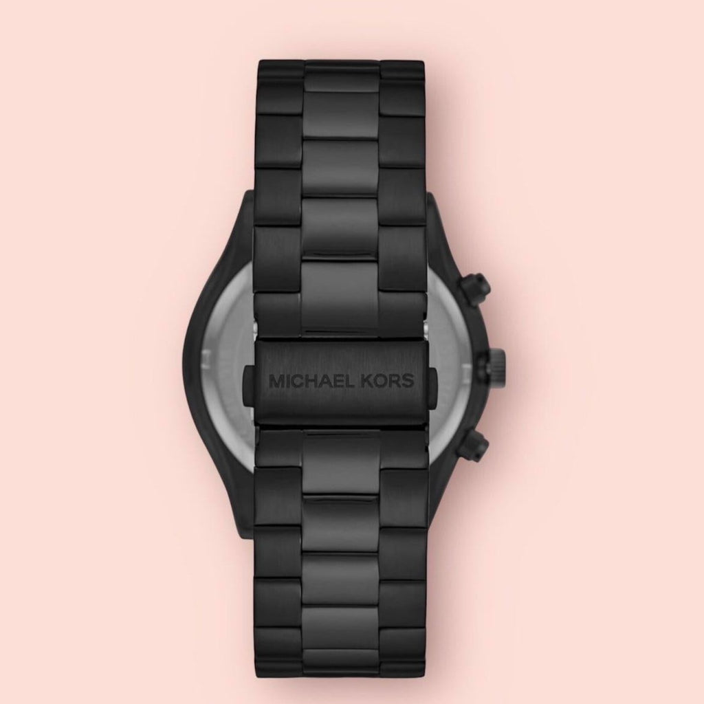 Michael Kors Slim Runway Chronograph Black Dial Black Steel Strap Watch For Men - MK8919 Buy Now By Michael Kors