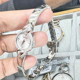 Bulova Crystal Pendant Silver Dial Silver Steel Strap Watch for Women - 96X111 Buy Now By Bulova
