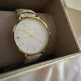 Michael Kors Pyper Analog Silver Dial White Leather Strap Watch for Women - MK2946 Buy Now By Michael Kors