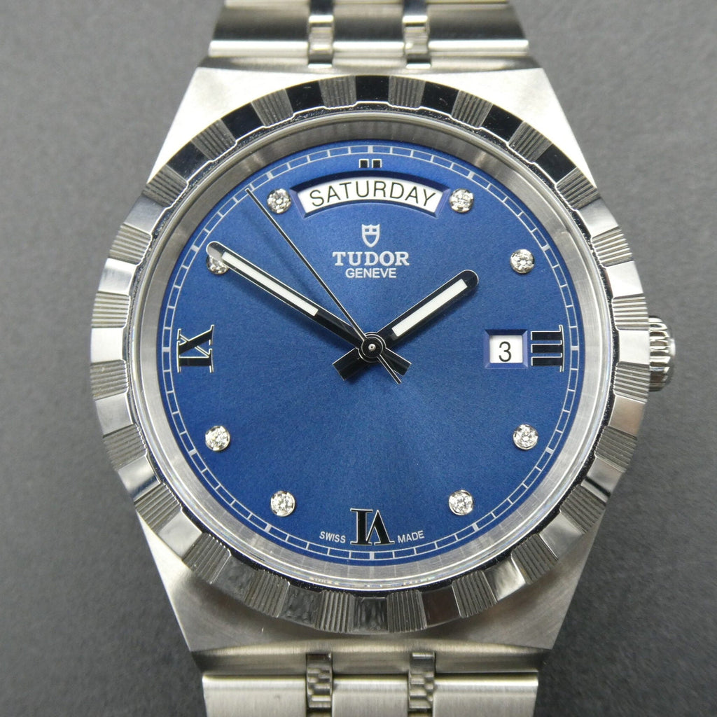 Tudor Royal Automatic Diamonds Blue Dial Silver Steel Strap Watch for Men - M28600-0006 Buy Now By Tudor