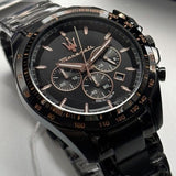 Maserati Traguardo Chronograph Black Dial Black Steel Strap Watch For Men - R8873612048 Buy Now By Maserati