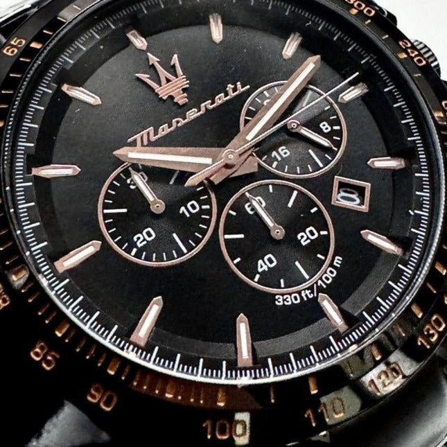 Maserati Traguardo Chronograph Black Dial Black Steel Strap Watch For Men - R8873612048 Buy Now By Maserati