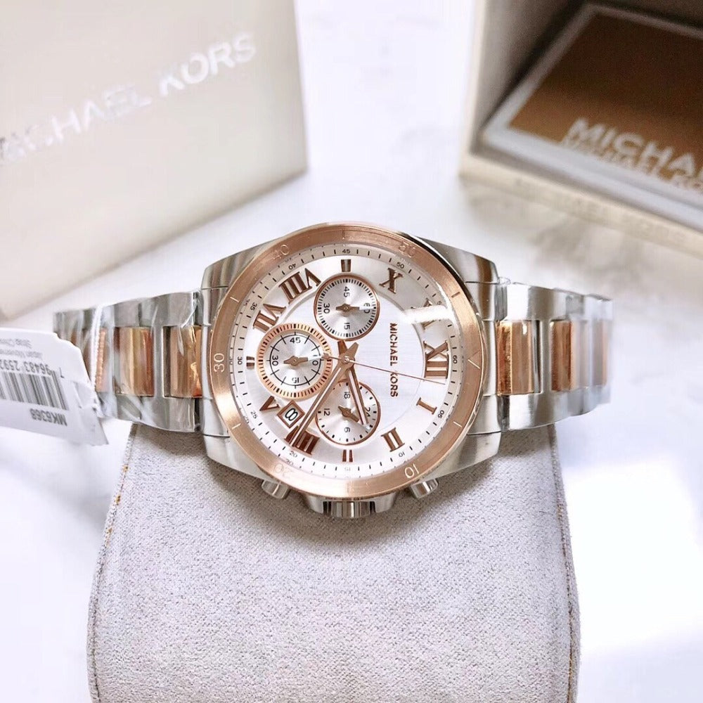 Michael Kors Brecken Chronograph White Dial Two Tone Steel Strap Watch For Women - MK6368 Buy Now By Michael Kors