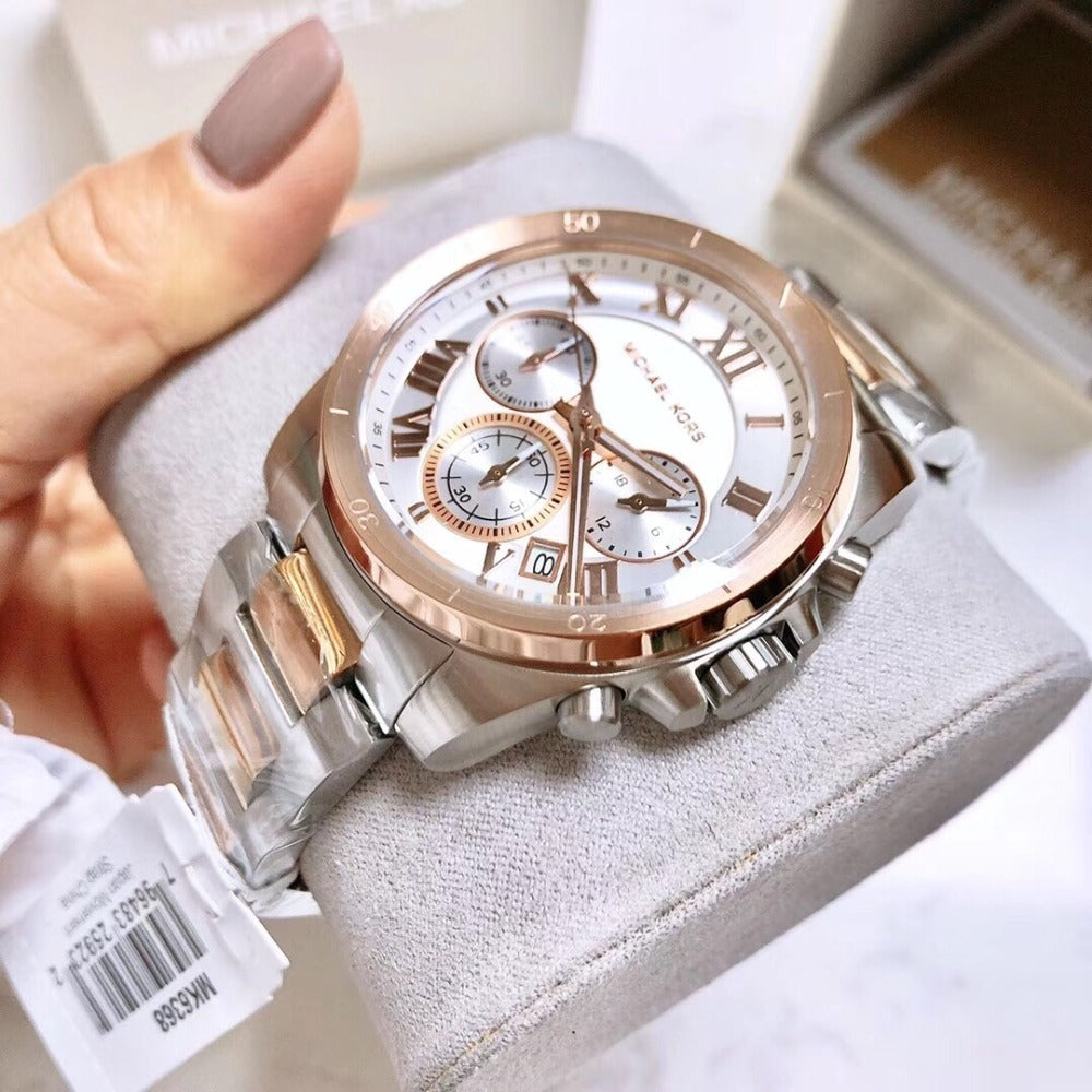 Michael Kors Brecken Chronograph White Dial Two Tone Steel Strap Watch For Women - MK6368 Buy Now By Michael Kors