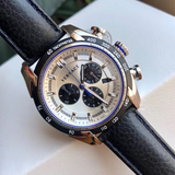 Versace V-Ray Quartz Silver Dial Black Leather Strap Watch for Men - VDB010014 Buy Now By Versace