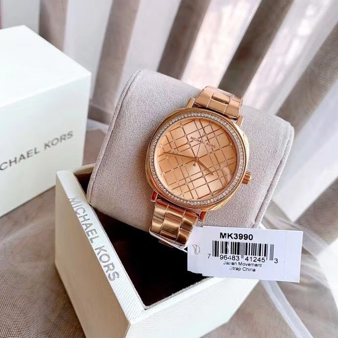 Michael Kors Nia Quartz Rose Gold Dial Rose Gold Steel Strap Watch For Women - MK3990 Buy Now By Michael Kors