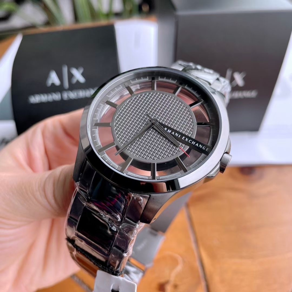 Armani Exchange Hampton Chronograph Skeleton Black Dial Silver Steel Strap Watch For Men - AX2199 Buy Now By Armani Exchange