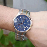 Emporio Armani Renato Chronograph Blue Dial Two Tone Steel Strap Watch For Men - AR80025 Buy Now By Emporio Armani