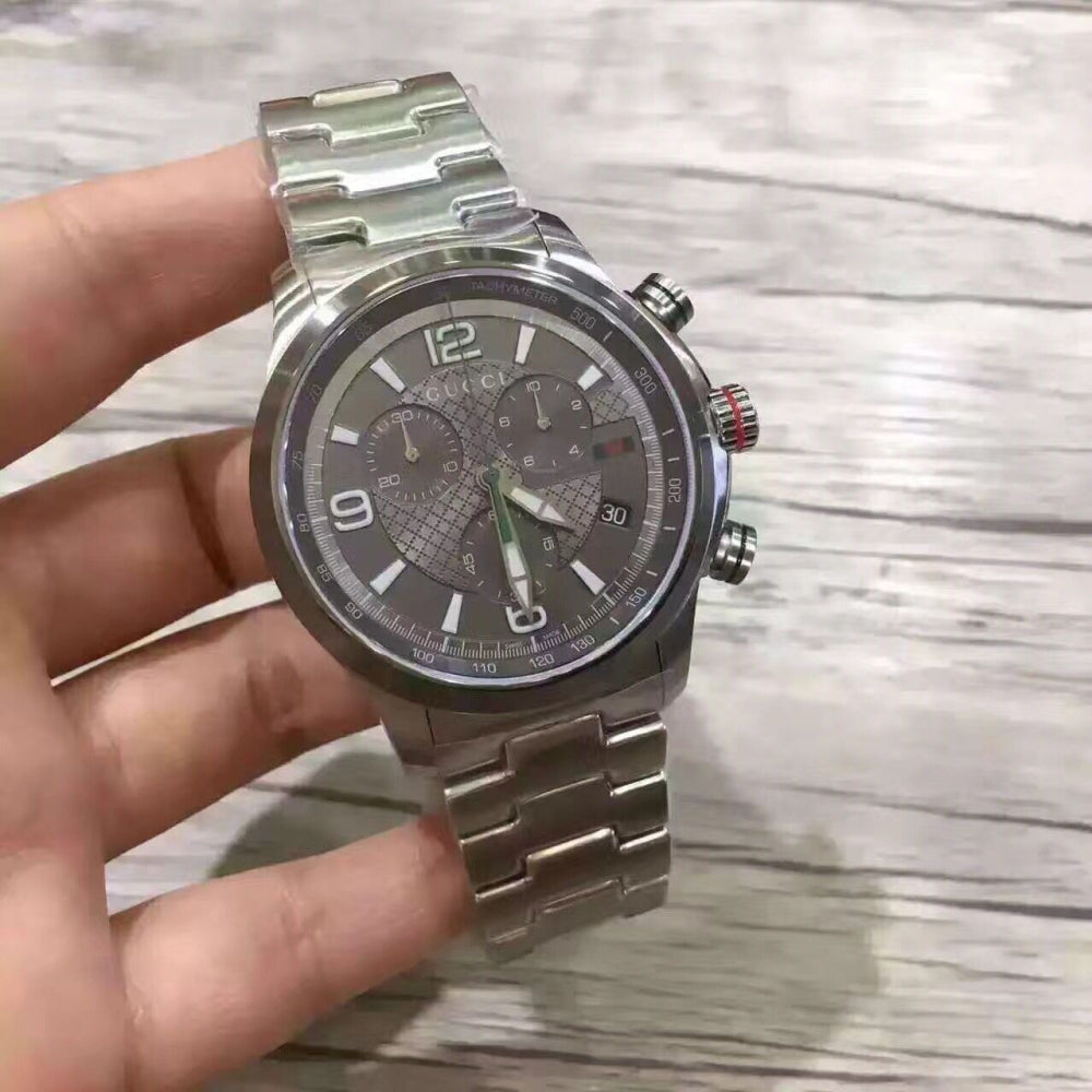 Gucci G Timeless Brown Dial Silver Steel Strap Watch For Men - YA126248 Buy Now By Gucci