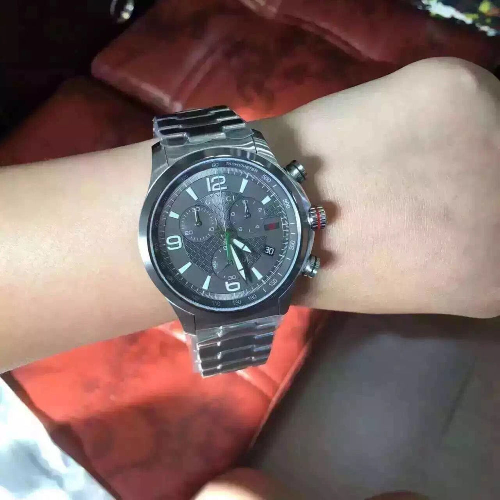 Gucci G Timeless Brown Dial Silver Steel Strap Watch For Men - YA126248 Buy Now By Gucci