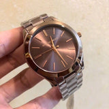 Michael Kors Runway Quartz Brown Dial Brown Steel Strap Watch For Women - MK3418 Buy Now By Michael Kors