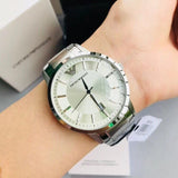 Emporio Armani Classic Quartz White Dial Silver Steel Strap Watch For Men - AR2430 Buy Now By Emporio Armani