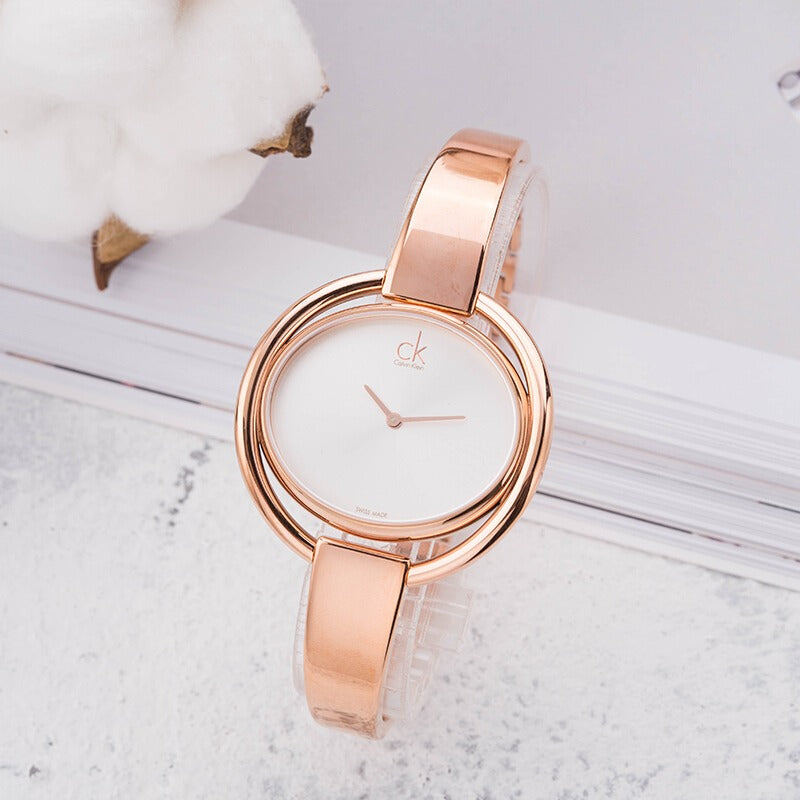 Calvin Klein Impetuos Silver Dial Rose Gold Steel Strap Watch for Women - K4F2N616 Buy Now By Calvin Klein