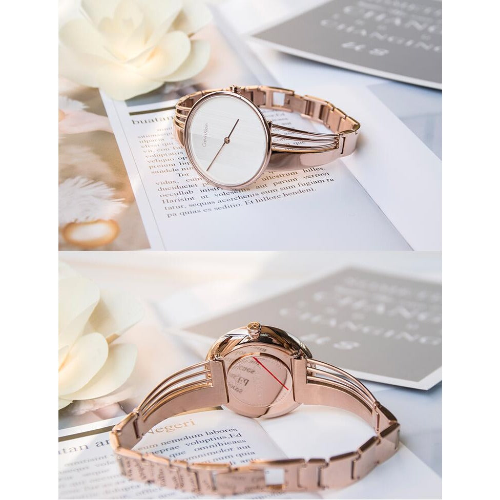 Calvin Klein Drift White Dial Rose Gold Steel Strap Watch for Women - K6S2N616 Buy Now By Calvin Klein