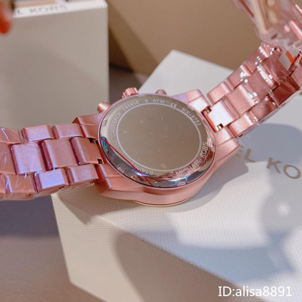 Michael Kors Ritz Chronograph Rose Gold Dial Rose Gold Steel Strap Watch For Women - MK6753 Buy Now By Michael Kors