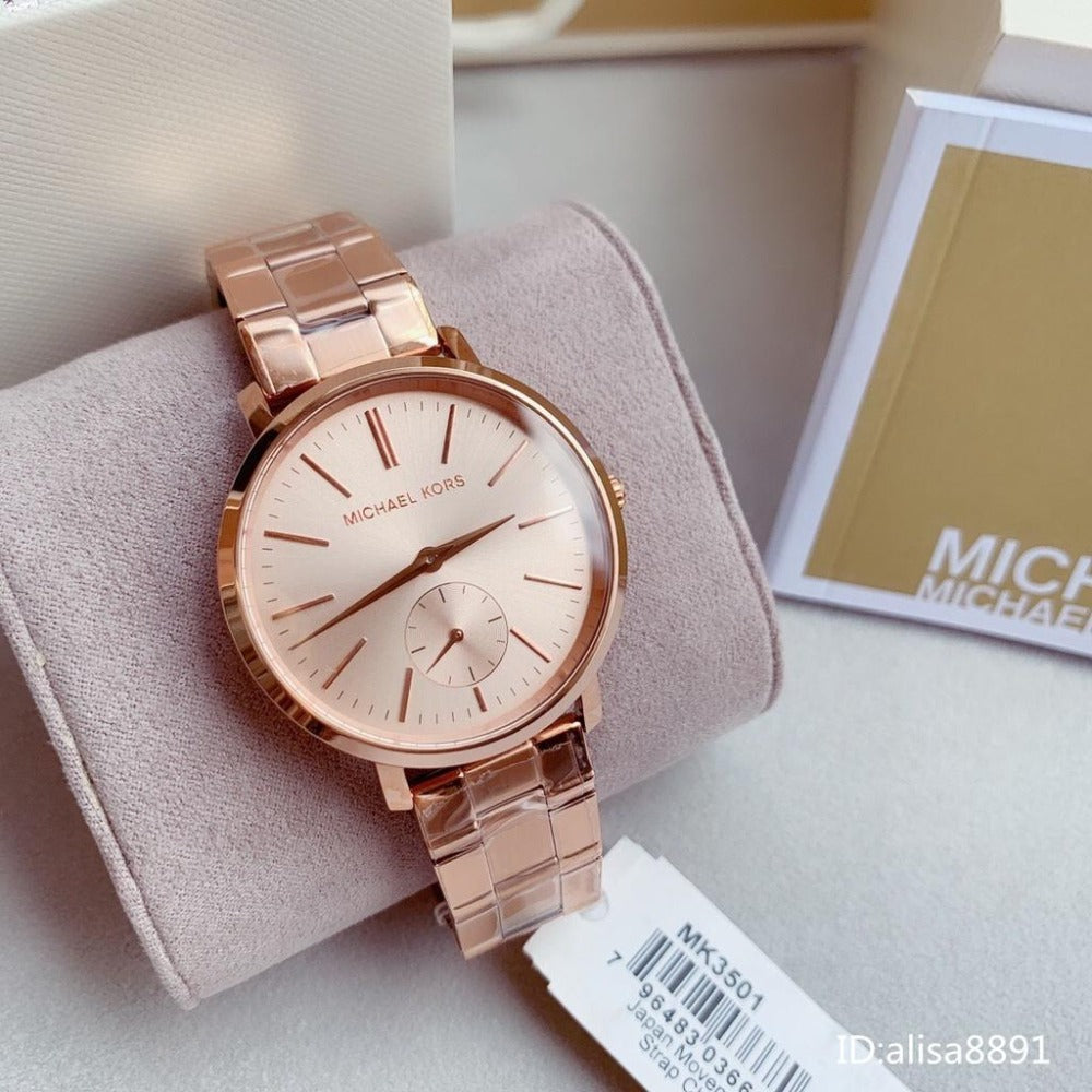Michael Kors Jaryn Quartz Rose Gold Dial Rose Gold Steel Strap Watch For Women - MK3501 Buy Now By Michael Kors