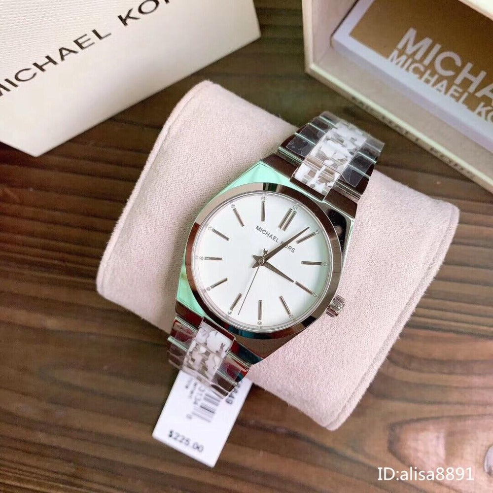 Michael Kors Channing Quartz Mother of Pearl Pink Dial Two Tone Steel Strap Watch For Women - MK6650 Buy Now By Michael Kors
