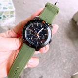 Michael Kors Cunningham Chronograph Black Dial Green Rubber Strap Watch For Men - MK7165 Buy Now By Michael Kors