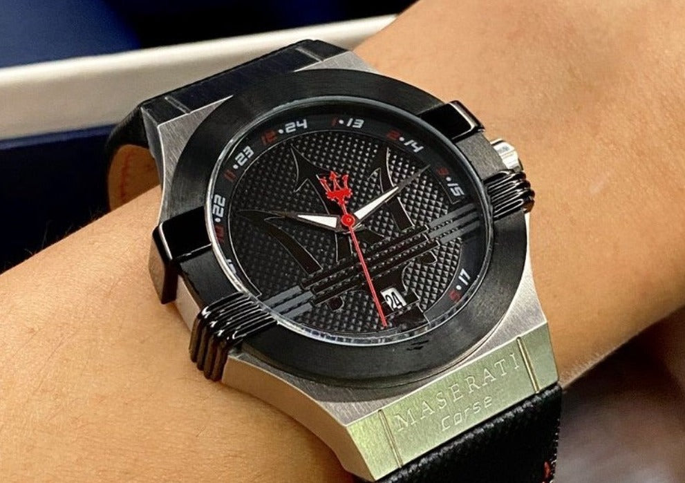 Maserati Potenza Black Dial Black Leather Strap Watch For Men - R8851108001 Buy Now By Maserati
