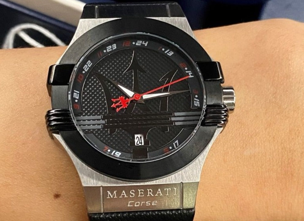 Maserati Potenza Black Dial Black Leather Strap Watch For Men - R8851108001 Buy Now By Maserati