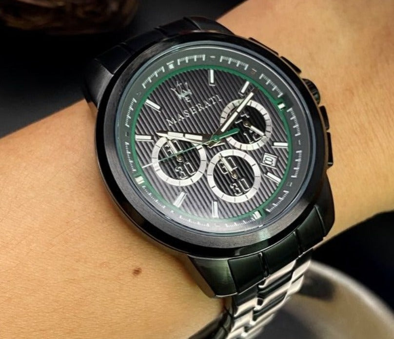Maserati Royale Chronograph Black Dial Black Steel Strap Watch For Men - R8873637004 Buy Now By Maserati