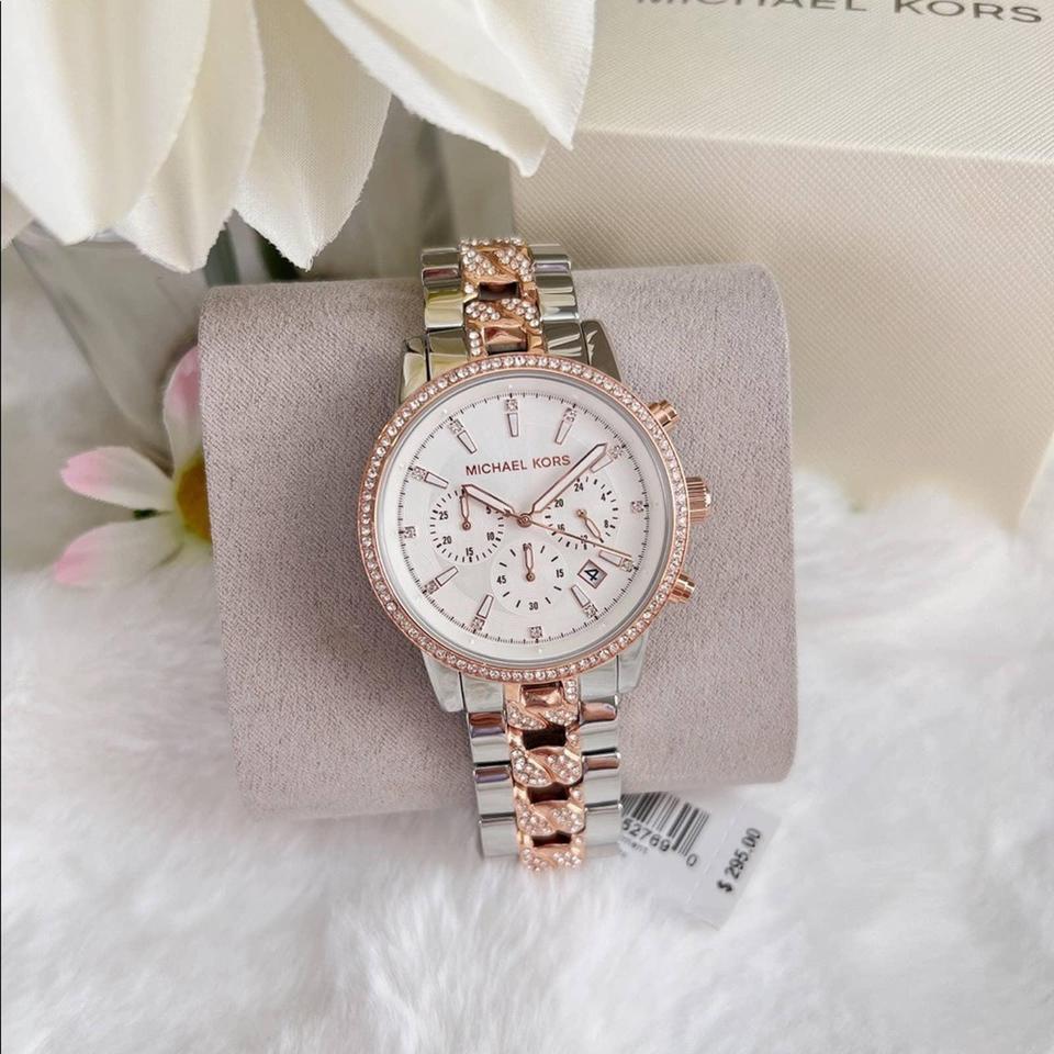 Michael Kors Ritz Chronograph Silver Dial Two Tone Steel Strap Watch For Women - MK6938 Buy Now By Michael Kors