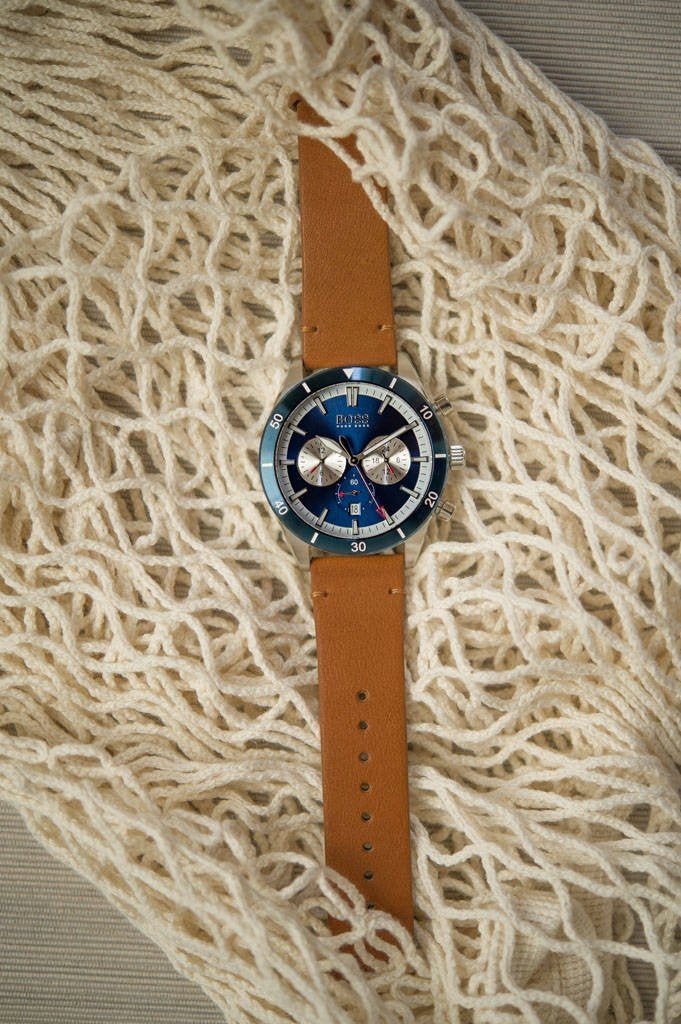 Hugo Boss Santiago Blue Dial Brown Leather Strap Watch for Men - 1513860 Buy Now By Hugo Boss