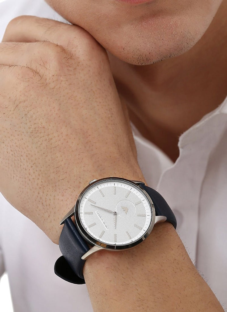 Emporio Armani Renato White DIal Blue Leather Strap Watch For Men - AR11119 Buy Now By Emporio Armani