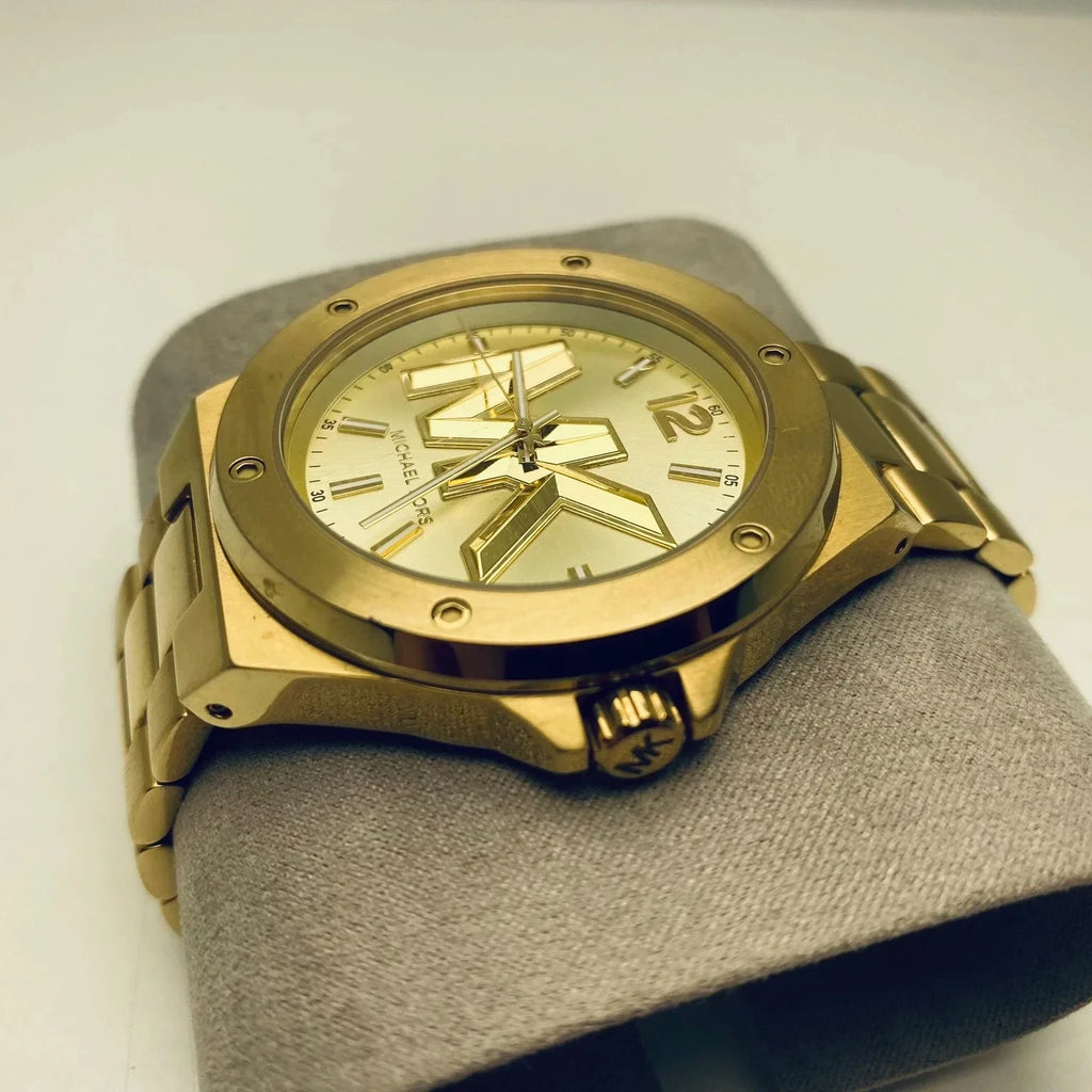 Michael Kors Lennox Three-Hand Quartz Gold Dial Gold Steel Strap Watch For Men - MK8939 Buy Now By Michael Kors