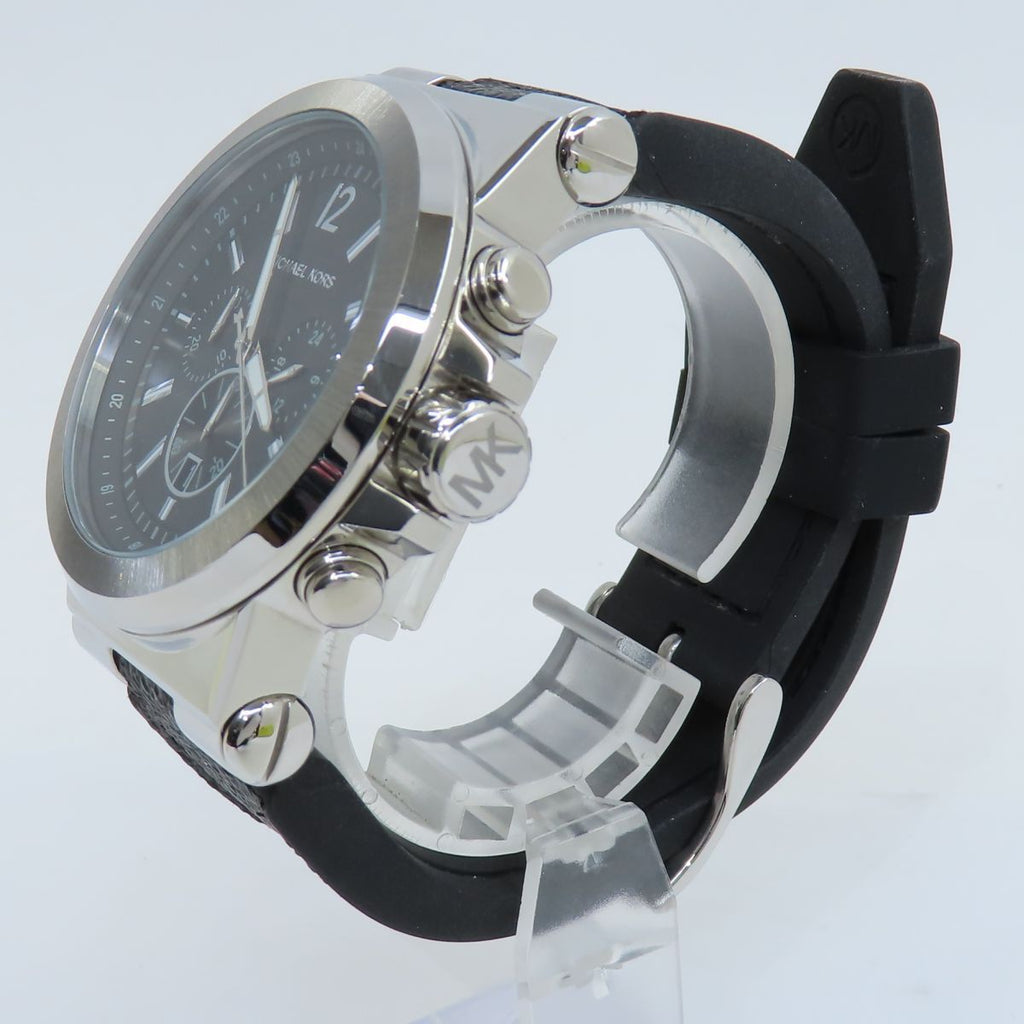 Michael Kors Dylan Chronograph Black Dial Black Rubber Strap Watch For Men - MK8903 Buy Now By Michael Kors