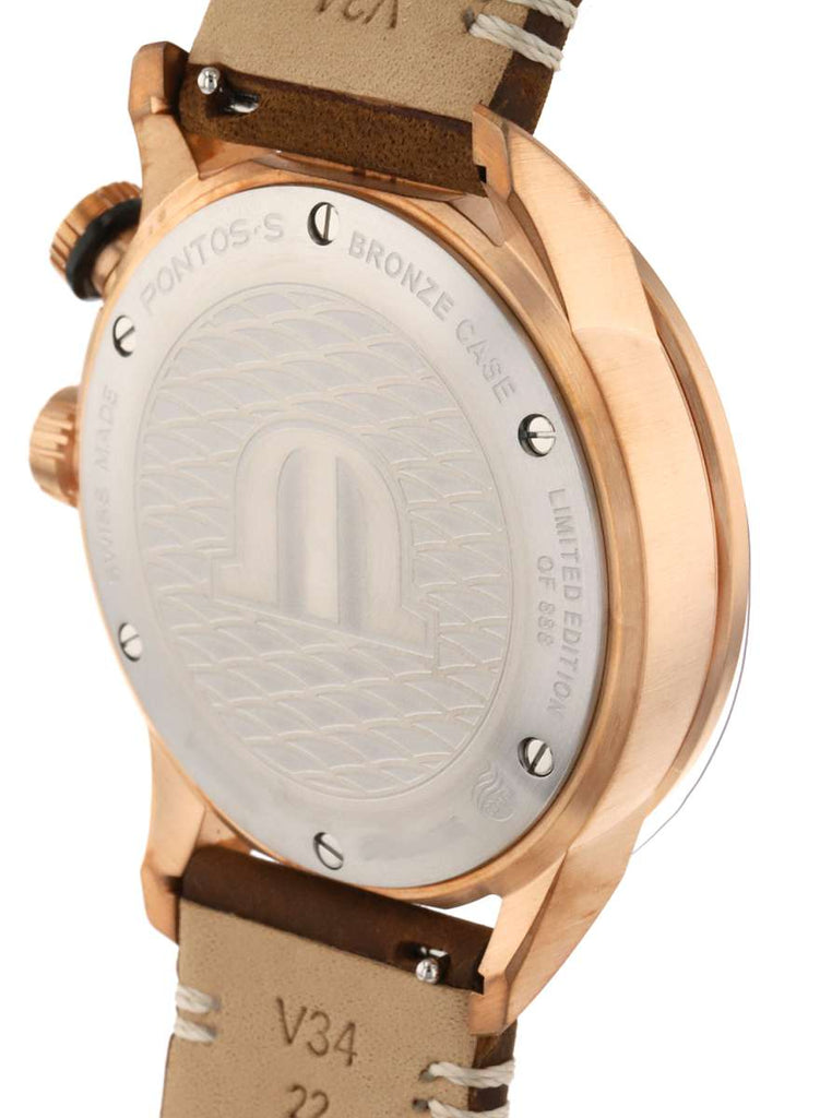 Maurice Lacroix Pontos S Diver Automatic Black Dial Brown Leather Strap Watch For Men - PT6248-BRZ01-330-2 Buy Now By Maurice Lacroix