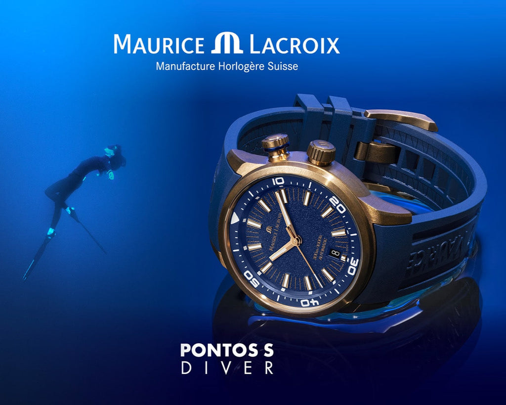 Maurice Lacroix Pontos Divers Limited Edition Blue Dial Blue Leather Strap Watch For Men - PT6248-BRZ0B-430-4 Buy Now By Maurice Lacroix