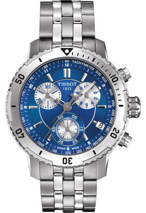 Tissot T Sport PRS 200 Chronograph Blue Dial Silver Steel Strap Watch For Men - T067.417.11.041.00 Buy Now By Tissot