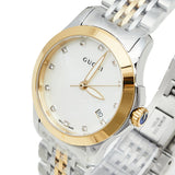 Gucci G Timeless Diamonds Mother of Pearl Dial Two Tone Steel Strap Watch For Women - YA126413 Buy Now By Gucci