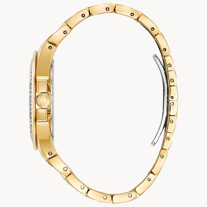 Bulova Crystal Collection Champagne Dial Two Tone Steel Strap Watch for Women - 98B174 Buy Now By Bulova