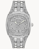 Bulova Phantom Swarovski Crystal Pave Silver Dial Silver Steel Strap Watch for Men - 98B296 Buy Now By Bulova