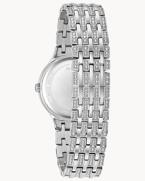 Bulova Crystal Collection Silver Dial Silver Steel Strap Watch for Women - 96L243 Buy Now By Bulova