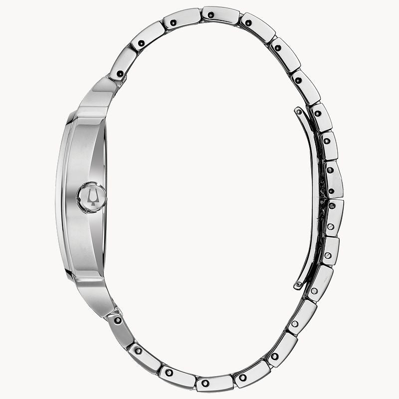 Bulova Phantom Swarovski Crystal Pave Silver Dial Silver Steel Strap Watch for Men - 98B296 Buy Now By Bulova