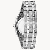 Bulova Phantom Swarovski Crystal Pave Silver Dial Silver Steel Strap Watch for Men - 98B296 Buy Now By Bulova