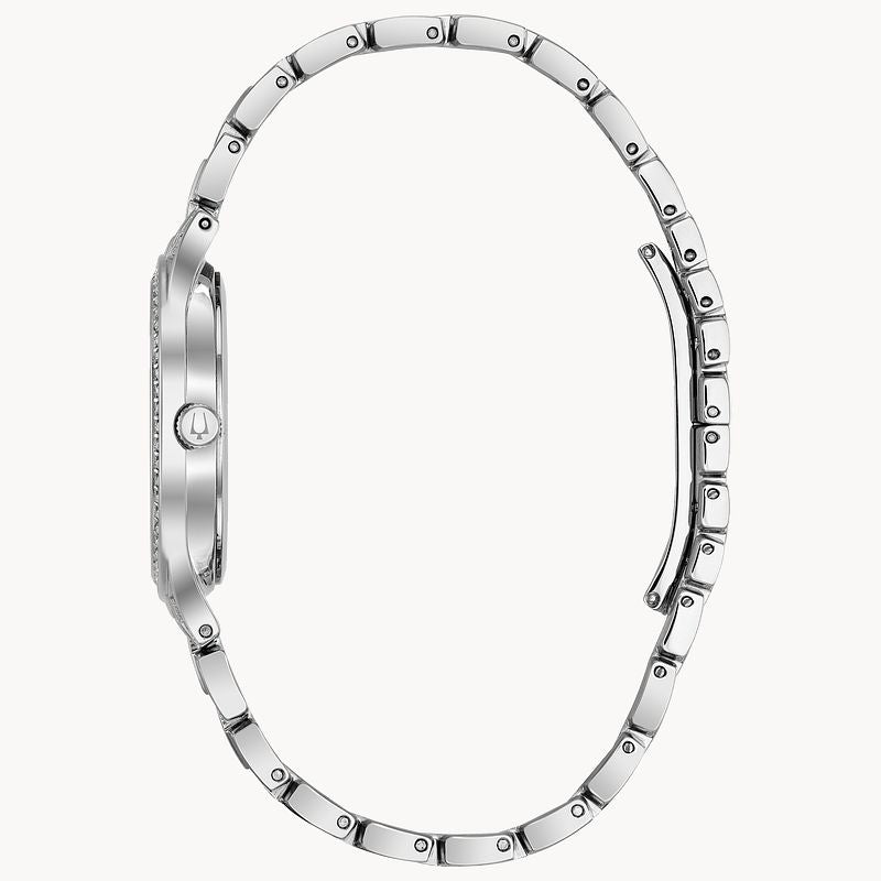 Bulova Crystal Collection Silver Dial Silver Steel Strap Watch for Women - 96L243 Buy Now By Bulova