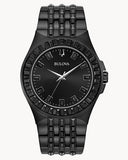 Bulova Crystal Collection Phantom Black Dial Black Steel Strap Watch for Men - 98A240 Buy Now By Bulova