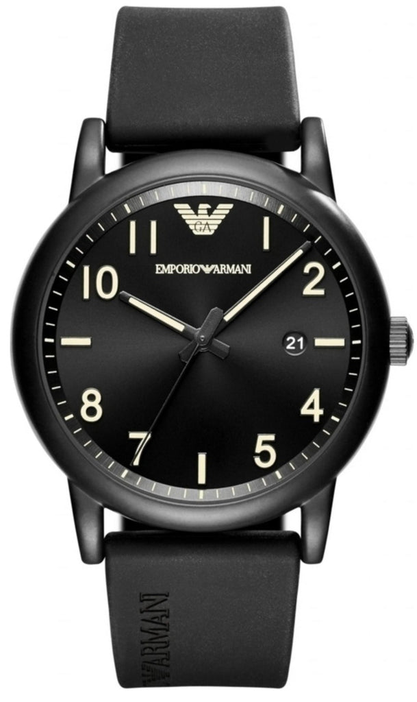 Emporio Armani Luigi Quartz Black Dial Black Silicon Strap Watch For Men - AR11071 Buy Now By Emporio Armani