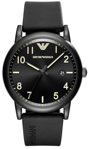 Emporio Armani Luigi Quartz Black Dial Black Silicon Strap Watch For Men - AR11071 Buy Now By Emporio Armani