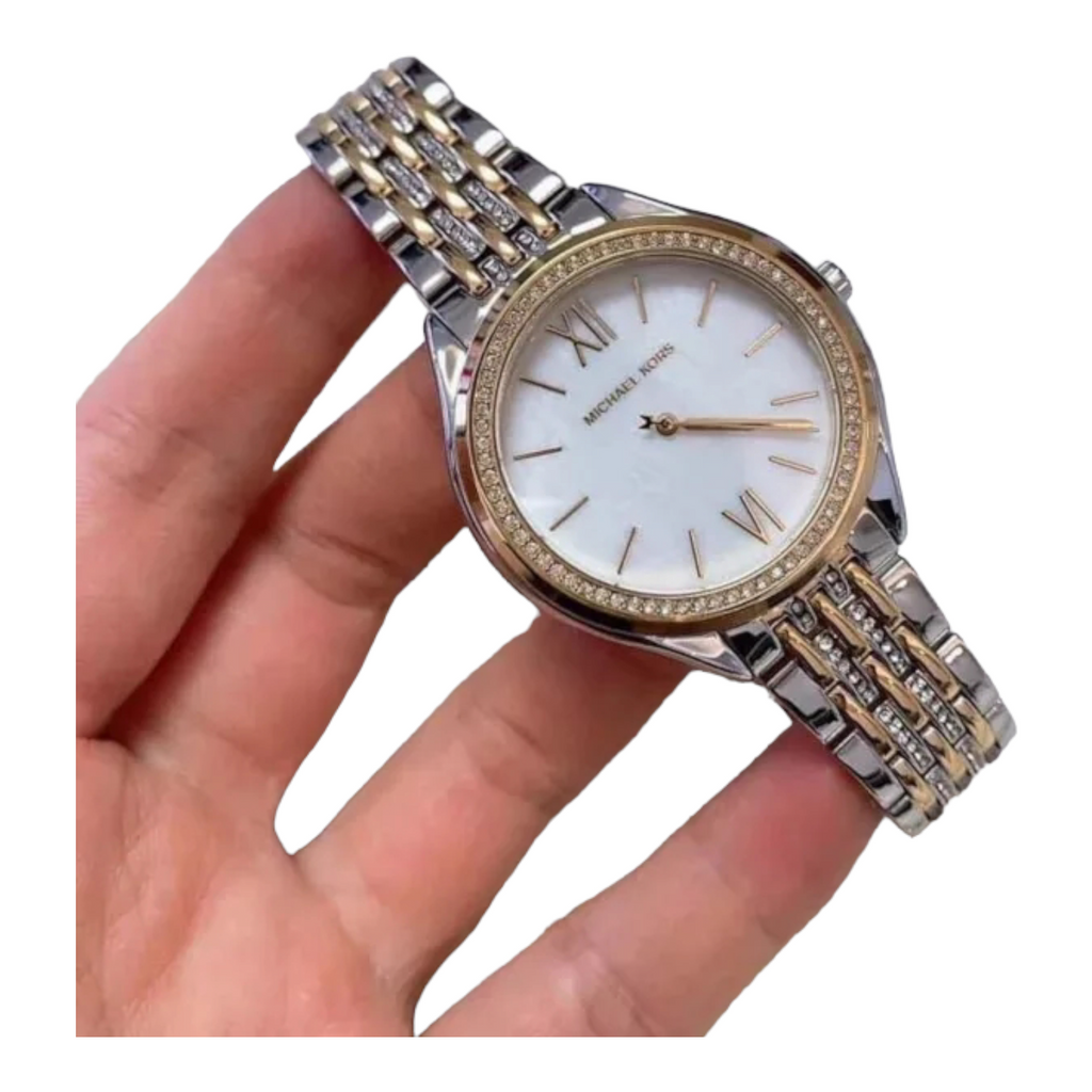 Michael Kors Mindy Three Hand White Dial Two Tone Steel Strap Watch For Women - MK7084 Buy Now By Michael Kors