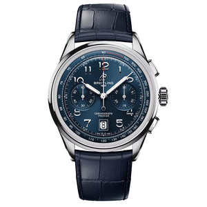 Breitling Premier B01 Chronograph 42 Blue Dial Blue Leather Strap Watch for Men - AB0145171C1P2 Buy Now By Breitling