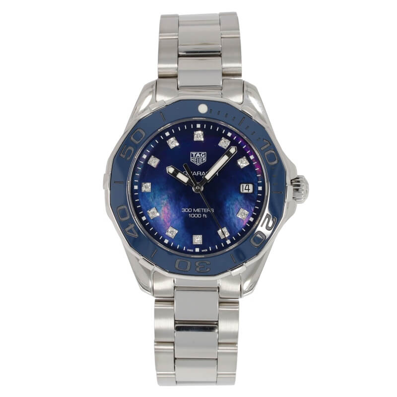 Tag Heuer Aquaracer Diamonds Blue Dial Silver Steel Strap Watch for Women - WAY131L.BA0748 Buy Now By Tag Heuer
