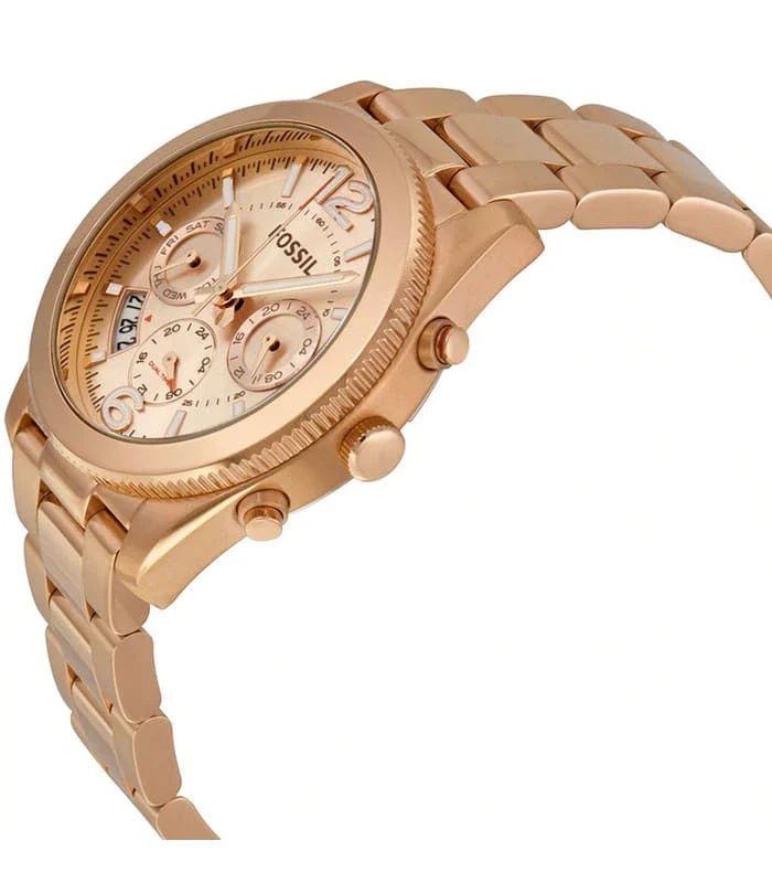 Fossil Boyfriend Multifunction Rose Gold Dial Rose Gold Steel Strap Watch for Women - ES3885 Buy Now By Fossil